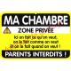 Plaque de porte Danger "Ma chambre"