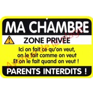 Plaque de porte Danger "Ma chambre"