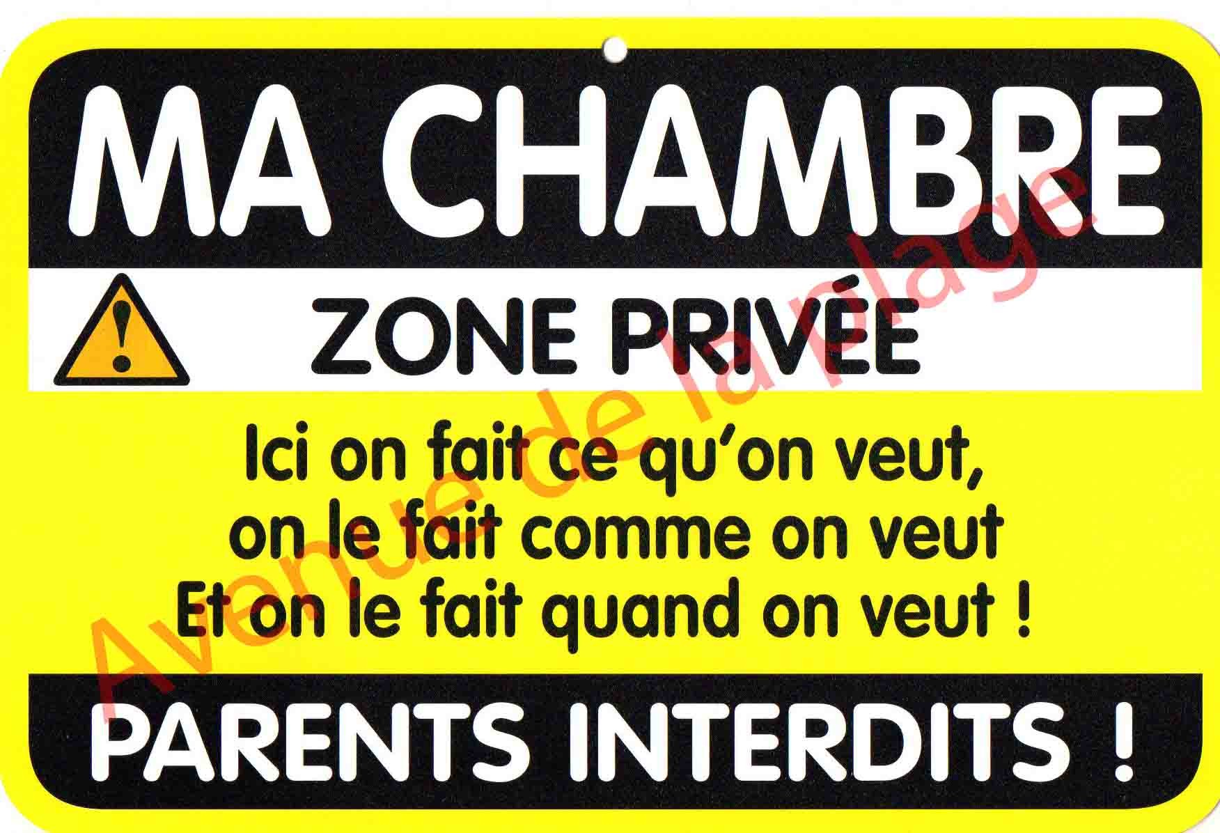 Plaque De Porte Danger Ma Chambre Achat Vente Avenue De La Plage