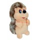 Peluche hérisson assis 25 cm marron.
