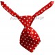 Cravate pour chien rayée rouge et pois blancs.