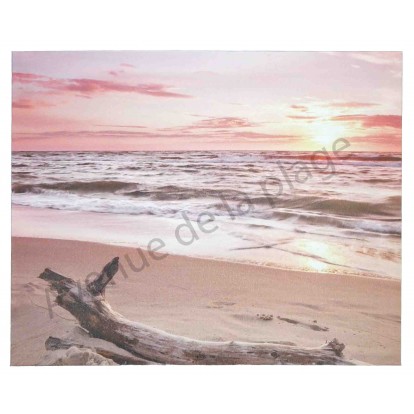 Toile imprimée : Couché de soleil sur la plage