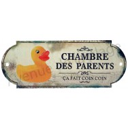 Plaque de porte Chambre des parents, ça fait coin coin