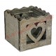 Photophore coeur simple en bois naturel.