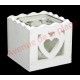 Photophore coeur simple en bois blanc.