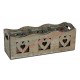 Photophore coeur triple en bois naturel.