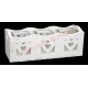Bougeoir coeur triple en bois blanc.