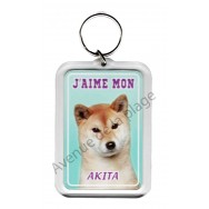 Porte clé J'aime mon chien - Akita