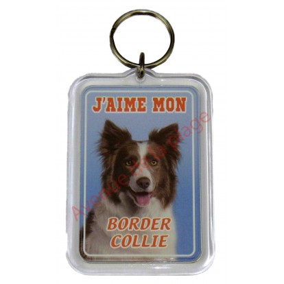 Porte clé J'aime mon chien - Border Collie