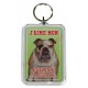 Porte clé J'aime mon chien - Bulldog Anglais