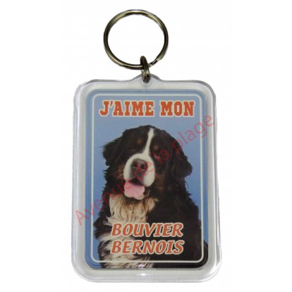 Porte clé J'aime mon chien - Bouvier Bernois