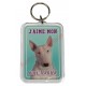 Porte clé J'aime mon chien - Bull Terrier