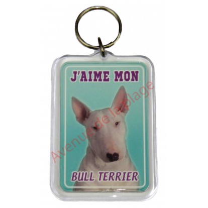 Porte clé J'aime mon chien - Bull Terrier