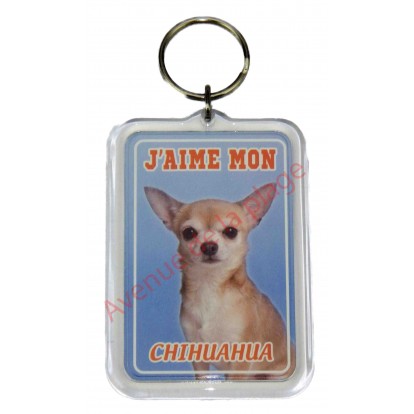 Porte clé J'aime mon chien - Chihuahua