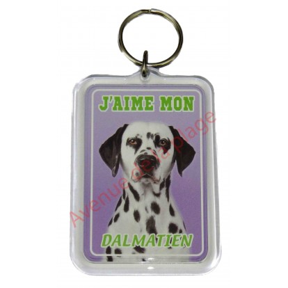 Porte clé J'aime mon chien - Dalmatien