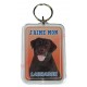 Porte clé J'aime mon chien - Labrador Noir