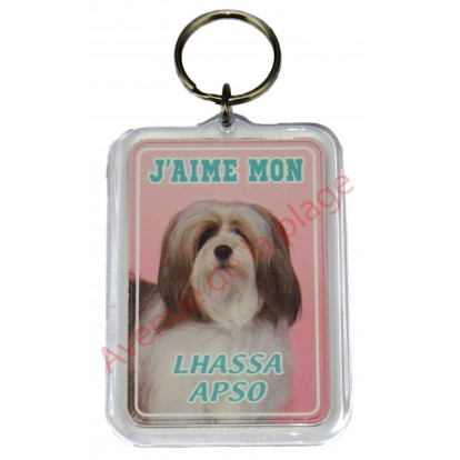 Porte clé J'aime mon chien - Lhassa Apso