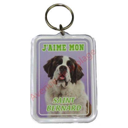 Porte clé J'aime mon chien - Saint Bernard