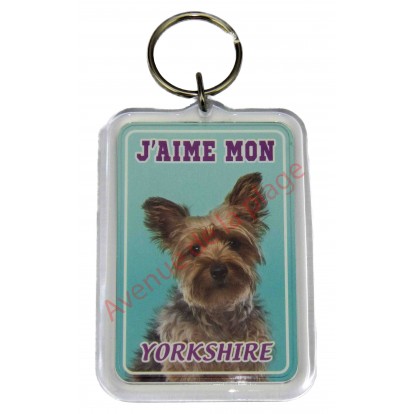 Porte clé J'aime mon chien - Yorkshire