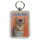 Porte clé J'aime mon chat tigré