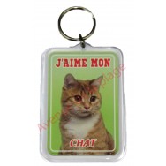 Porte clé J'aime mon chat roux