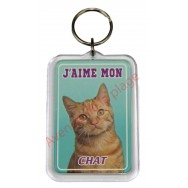 Porte clé J'aime mon chat gingembre