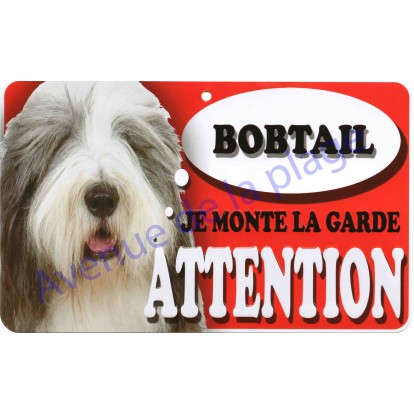 Plaque Attention Je monte la garde - Bobtail