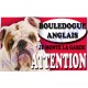 Plaque Attention Je monte la garde - Bouledogue Anglais