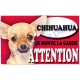 Plaque Attention Je monte la garde - Chihuahua beige