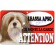 Plaque Attention Je monte la garde - Lhassa Apso