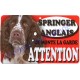 Plaque Attention Je monte la garde - Springer Anglais
