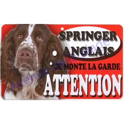 Plaque Attention Je monte la garde - Springer Anglais