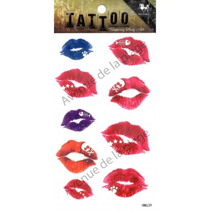Tatouage temporaire Bouche et bisou