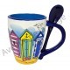 Mug avec cuillère cabines de plage