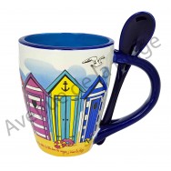 Mug avec cuillère cabines de plage