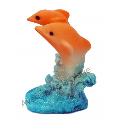 Statuette baromètre Dauphins, bleu par beau temps.