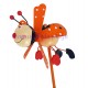 Moulin à vent coccinelle orange en bois 11 cm