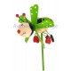 Moulin à vent coccinelle verte en bois 11 cm