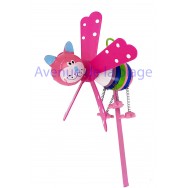 Moulin à vent chat en bois 11 cm