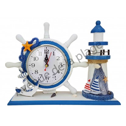 Horloge gouvernail et phare décoratif, modèle B.