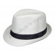 Chapeau style borsalino blanc en paille - Accessoire de mode