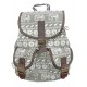 Sac à dos femme motif éléphant et fleur gris