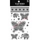 Tatouage décalcomanie éléphant et papillon Tattoo