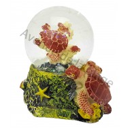 Boule à neige tortue de mer et corail