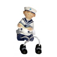 Statuette enfant en habits marin 11 cm : le garçon avec un livre