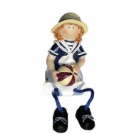 Statuette enfant en habits marins 11 cm : la petite fille avec un ballon