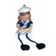 Figurine enfant en habits marins 7 cm : fille avec un livre