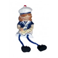 Figurine enfant en habits marins 7 cm : fille avec un livre