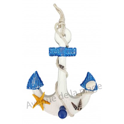Patère ancre de bateau et étoile de mer 29 cm
