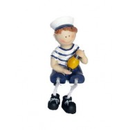 Figurine enfant en habits marins 7 cm : garçon avec sa lanterne